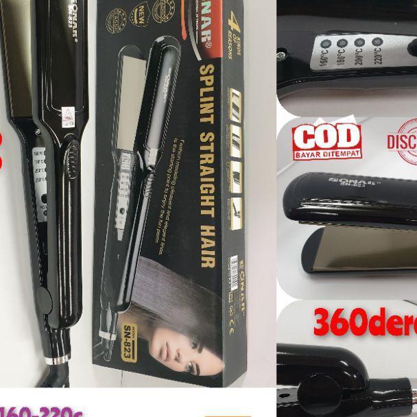 Catokan Rambut 2In1 Rebonding Lurus Curly Keriting Sonar Sn 823 Alat Catok Suhu Panas Murah Bagus