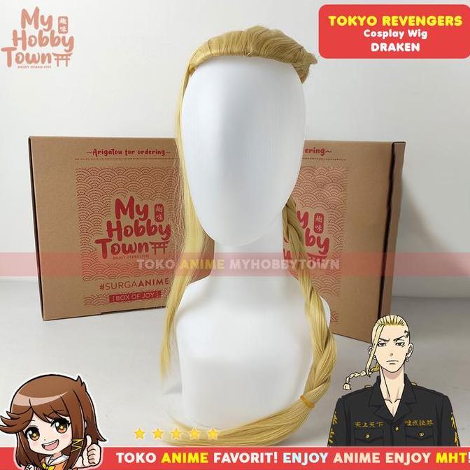 Wig Cosplay Anime Tokyo Revengers : Ken Ryuguji Draken Rambut Palsu