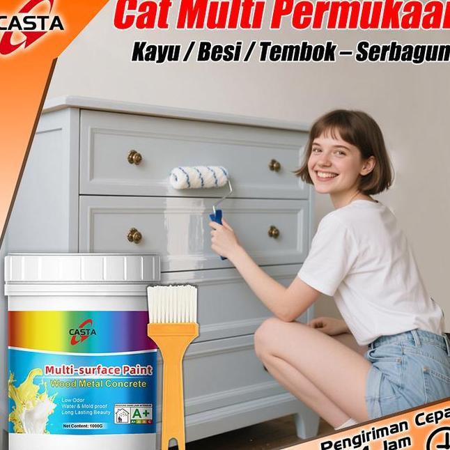 Casta Cat Serbaguna Renovasi Furnitur Untuk Kayu Multipleks Logam Anti Karat Anti Korosi Tahan Air