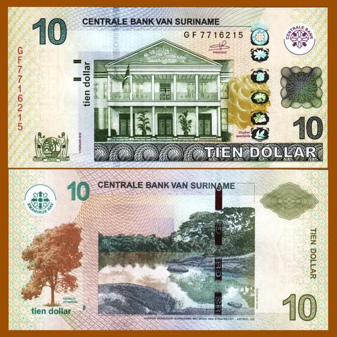 Suriname 10 Dollars 2019, New Signature