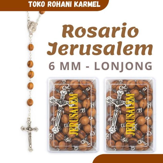 TERBARU ROSARIO KATOLIK JERUSALEM 6 MM KALUNG ROSARIO / ROSARIO KAYUDENGAN KOTAK KHUSUS