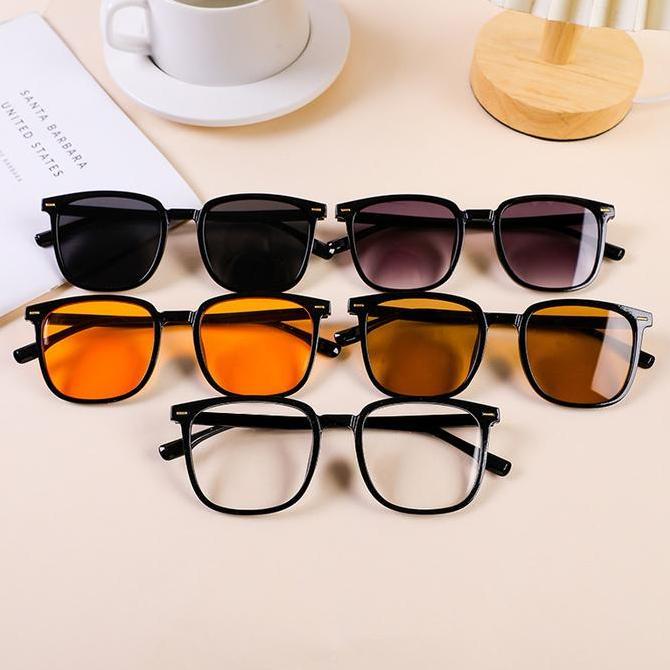 Promo MenyinariKacamata Hitam Anti Radiasi Kacamata Korea Fashion Retro Bingkai Hitam Sunglasses Unt