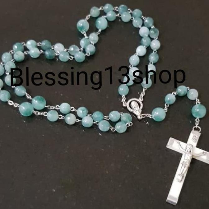 TERBARU kalung rosario batu giok unik import