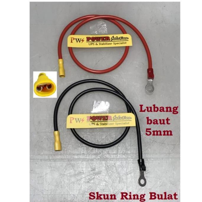 Kabel sambungan Aki ke ups Kabel konverter Ring 10mm to skun Female Termurah