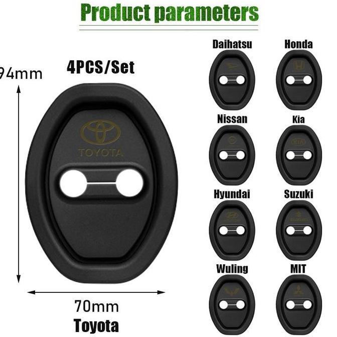 SOJEHBOW 4Pcs Car Door Lock Cover Universal bantalan Pelindung Kunci Pintu Mobil Bahan Silikon Untuk