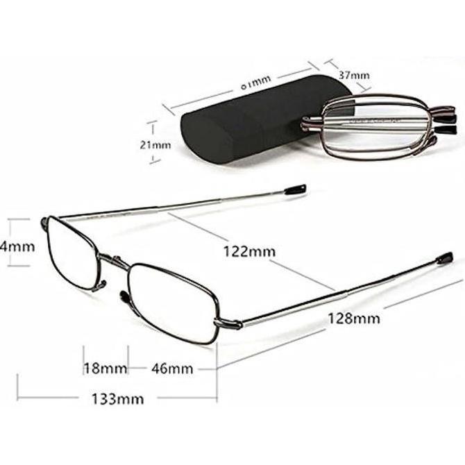Kacamata Lipat Baca Plus Kaca Mata Rabun Dekat Folding Reading Glasses
