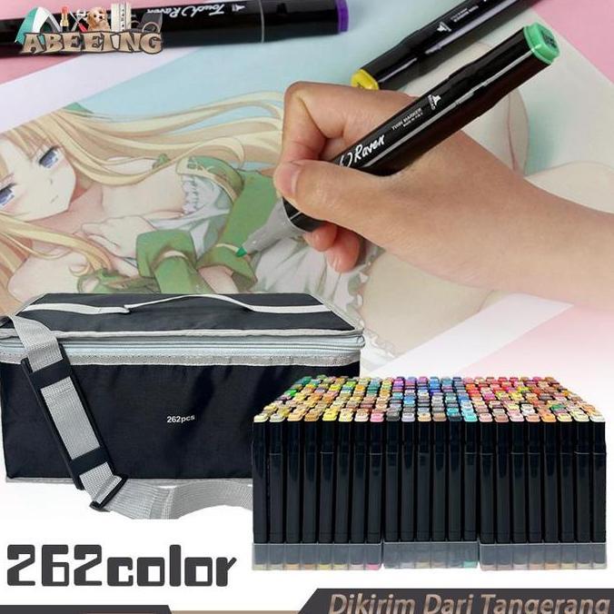 KASDIUM Marker Spidol 262 Colors Twin Markers Complete Set Lengkap