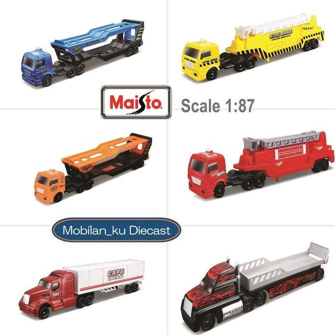 Diecast Miniatur Truk Fresh Metal Highway Haulers Maisto 1:87