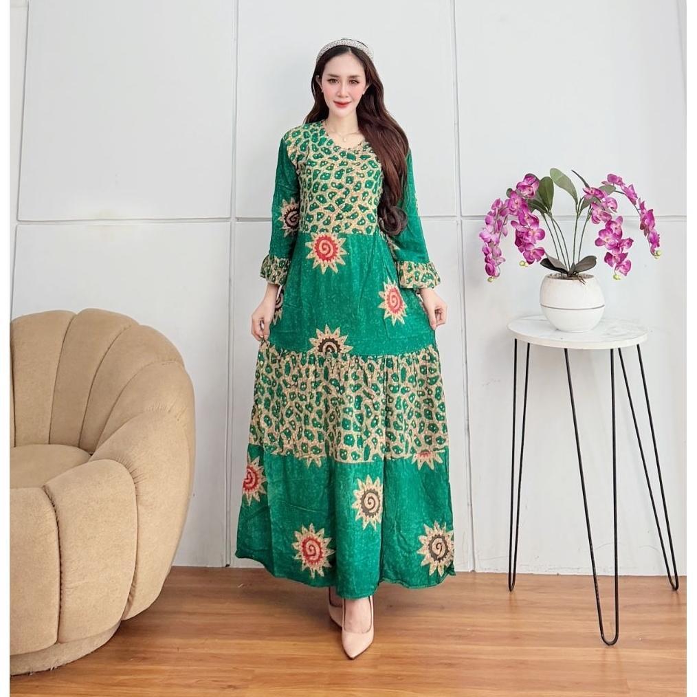 Termurah / Hot Sale Daster Maura Daster Batik Daster Panjang Dress Batik Daster Lengan Panjang Daste