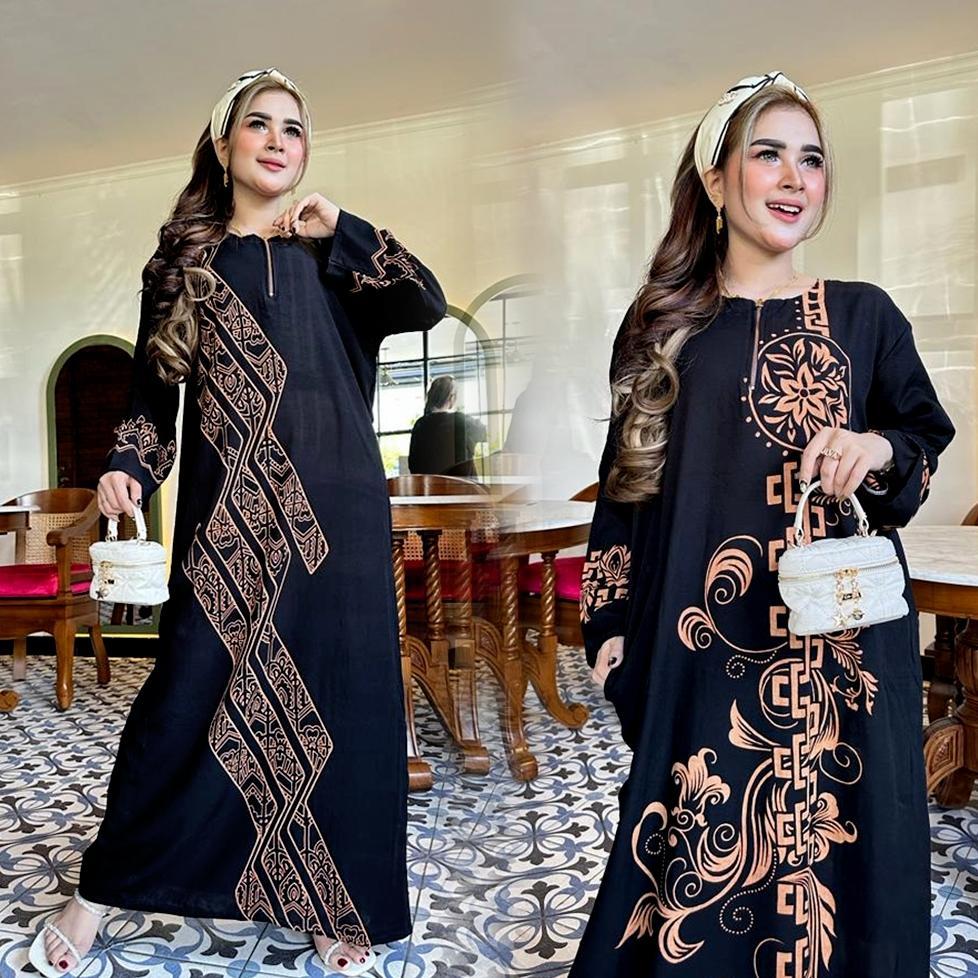 Termurah / Hot Sale Daster Batik Lengan Panjang Irengan Baju Daster Lengan Panjang Longdress Batik L