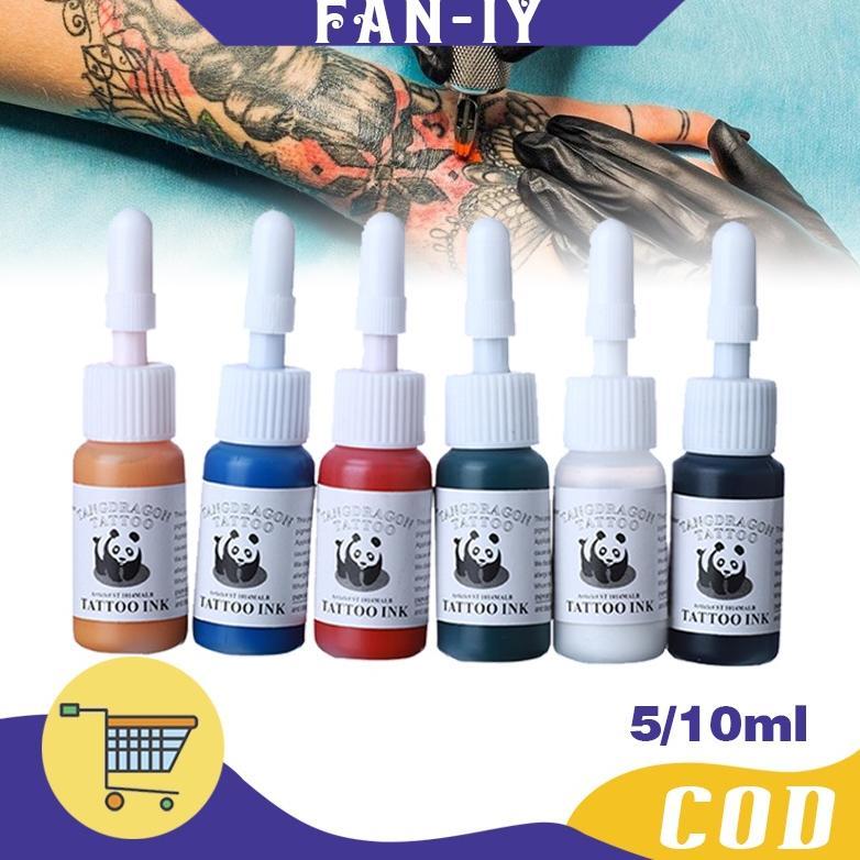 NEW PANDA Tinta Tattoo Set Original / 1 Set 6 / 10 Warna - 5ml / 30ml [terbaik][terlaris]
