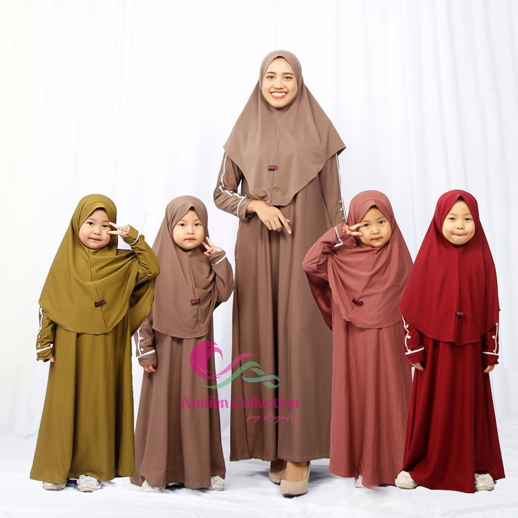 ORIGINAL Set Gamis Anak Marwah dengan Jilbab Ukuran M-L-XL - Baju gamis Muslim anak
