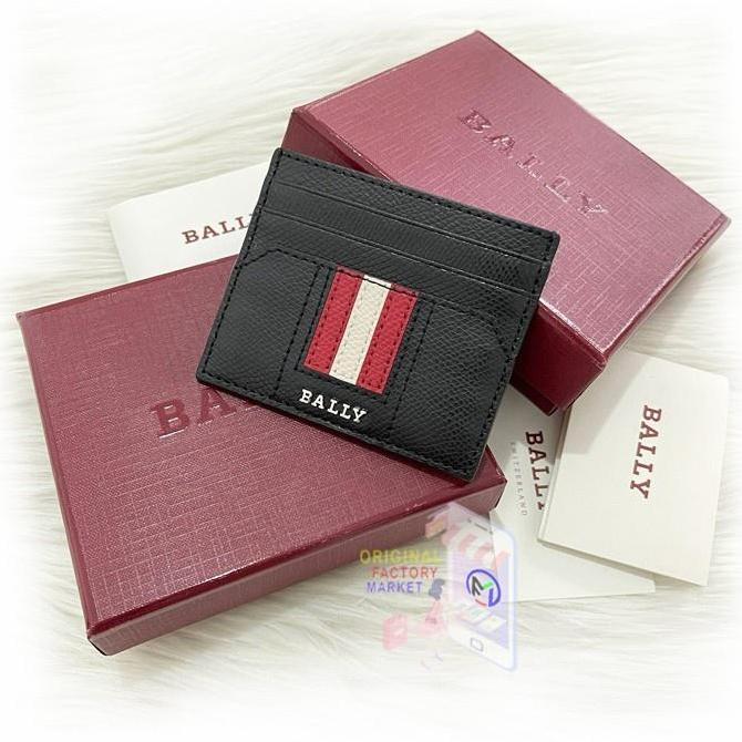 Dompet BALLY Card Case THAR Mens Card Holder Black.