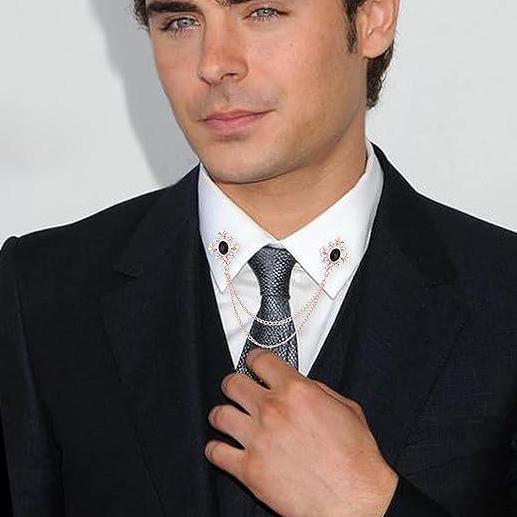 Pin Bros Kerah Kemeja Rantai Rumbai Lapel Pin Bros Jas Rantai Pin Kerah Kemeja