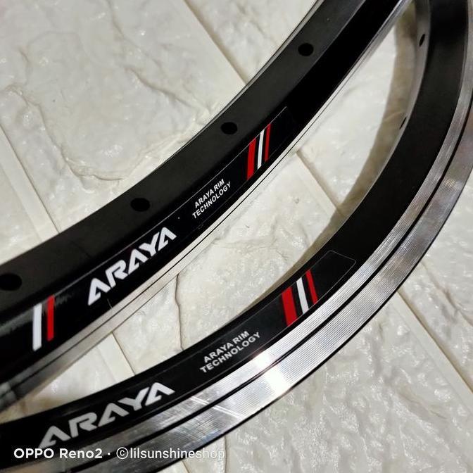 Rims Velg 16 Plus 16x1 3/8 ARAYA BT550 Lubang 28H ETRTO 349 Double Wall Brake Line Black CNC Sepeda 