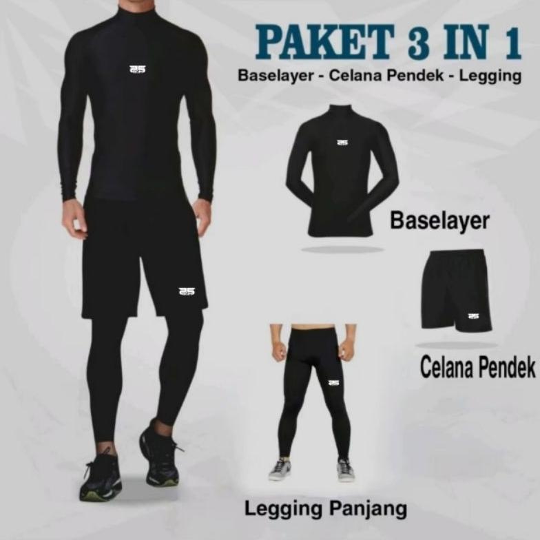HOT PRODUCT Baju olahraga pria wanita stelan manset badan lengan panjang leging laging sport celana 