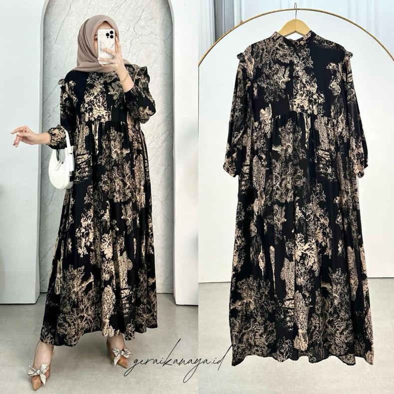 cuci gudang midi dres rayon premium gamis  busui gamis  jumbo