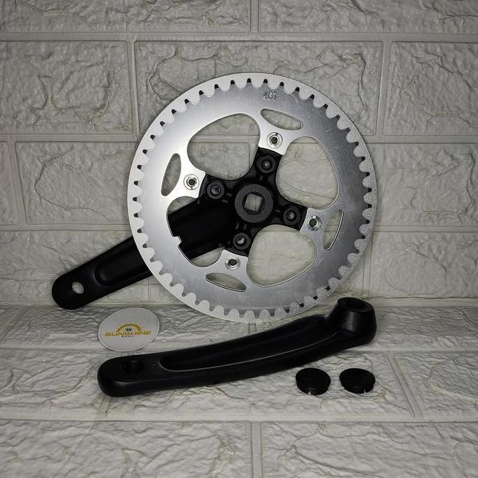 Ready Crank 46T NECO Alloy Single 1 Speed BCD 104 Arm 170mm As Tengah BB Kotak Sepeda Fixie Roadbike