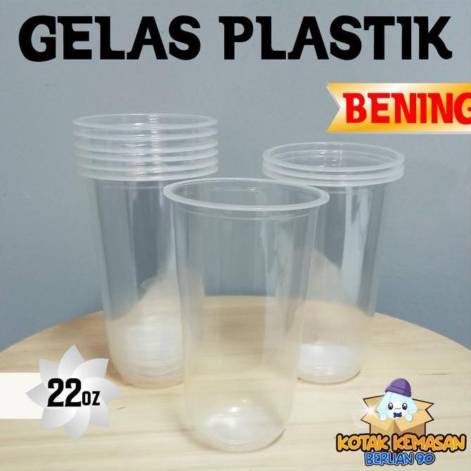 Ready  Promo Isi 50 Gelas Plastik 12 oz Gelas Cup Minuman Plastik 12 oz Cup Kopi 12 oz Merah