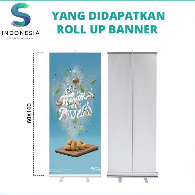 Ready  Stand Roll Up Banner 60x160 Cm Standing Banner Berdiri Stand Banner