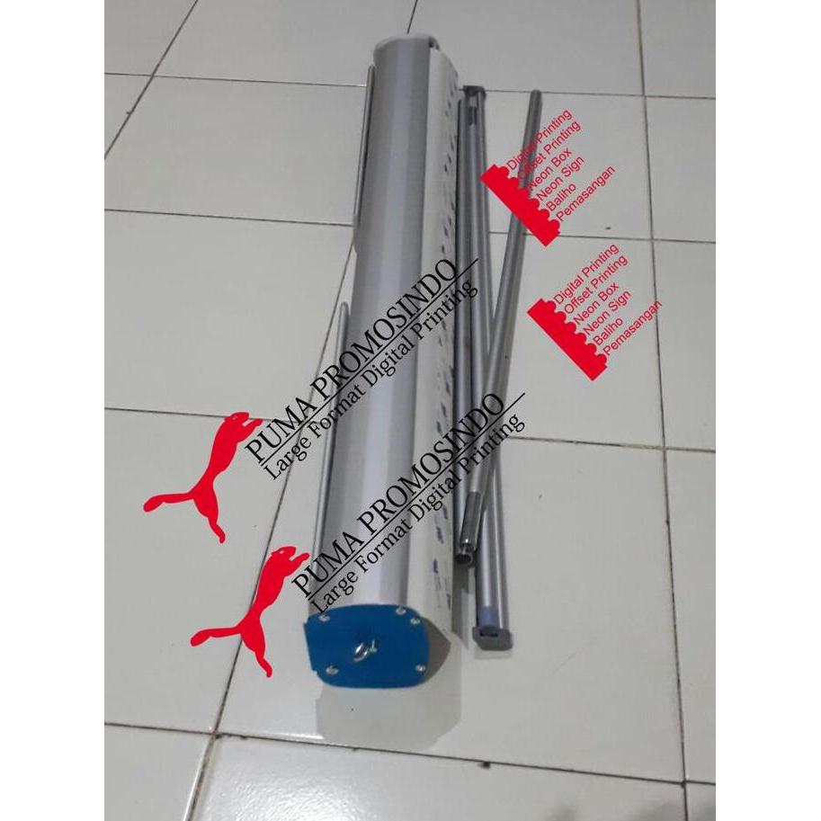 Ready  Roll Up Banner Alumunium Plus printing Ukuran 80 x 180 Murah Jakarta