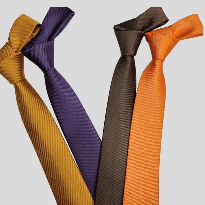 Dasi pria dasi coklat polos orange dasi panjang simpul manual murah