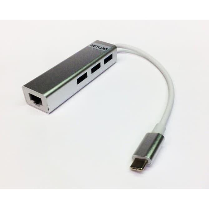 USB C to USB HUB 3 PORT & LAN NETLINE