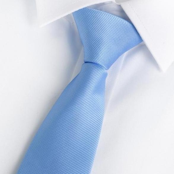 Dasi Biru Sky Biru Muda Biru Soft Biru Langit Motif Salur Halus murah