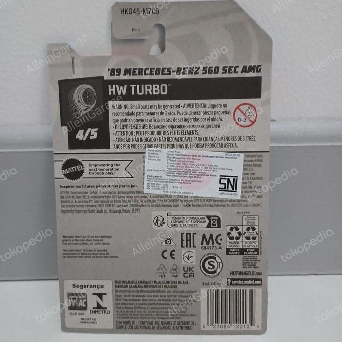 New  hot wheels 89 mercedes benz 560 sec hitam
