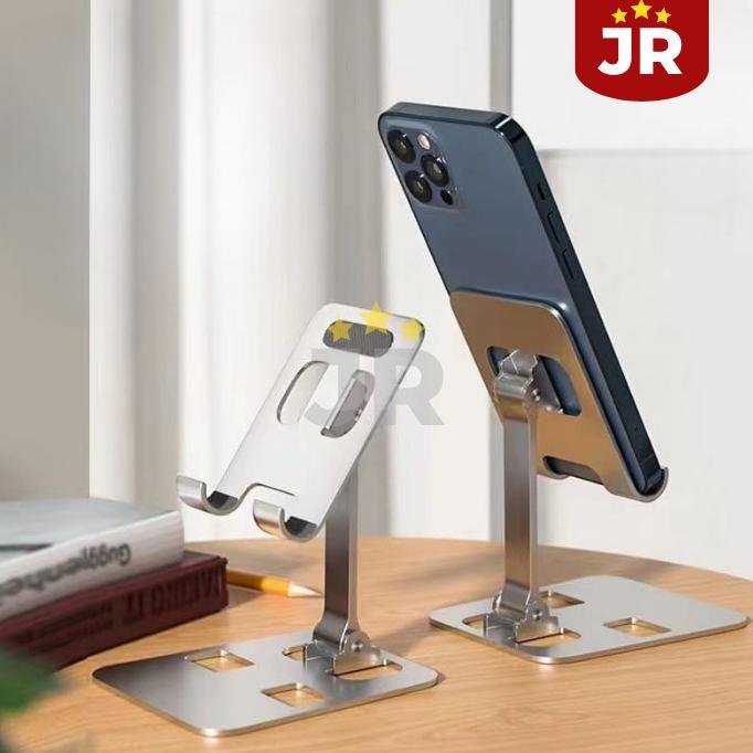 CUCI GUDANG Phone Holder Meja | Stand Holder HP Tablet Meja Lipat Bahan Full Besi | Dudukan Tatakan 