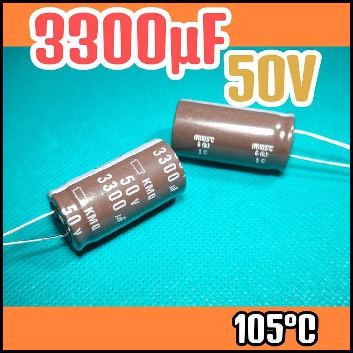 DISKON KAPASITOR CAPASITOR ELKO ELCO 50V 3300UF 50V 3300 UF 50 V 50VOLT 3300UF ORIGINAL 