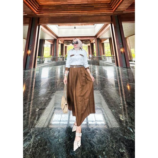 Set Mischa - Setelan Rok Houndstooth Mix Shakila - One Set Premium Bawahan Muslim