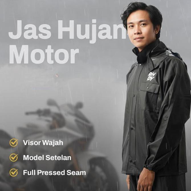 Jas Hujan Setelan Pria Wanita Anti Rembes Tanpa Jahitan Tanpa Bocor