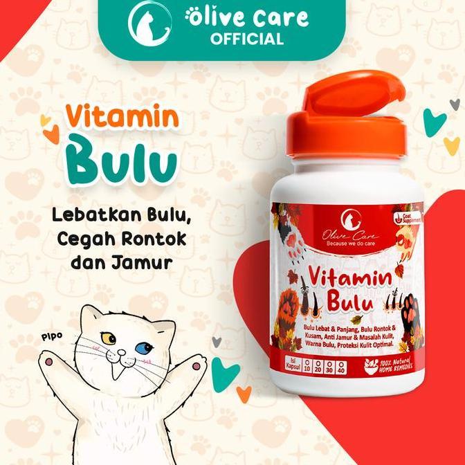 Olive Care Vitamin Kucing Bulu Lebat Panjang Cegah Jamur & Bulu Rontok