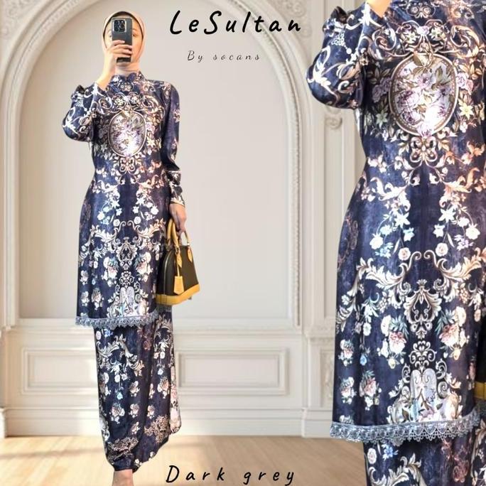 LeSultan set malaysia | baju kurung melayu | setelan tunik rok  motif SULTAN utk arisan | seragaman 