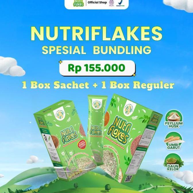 Xfood- Bundling Nutriflakes Box & Sachet | Nutriflakes Sereal Umbi Garut Membantu Lambung Lebih Nyam
