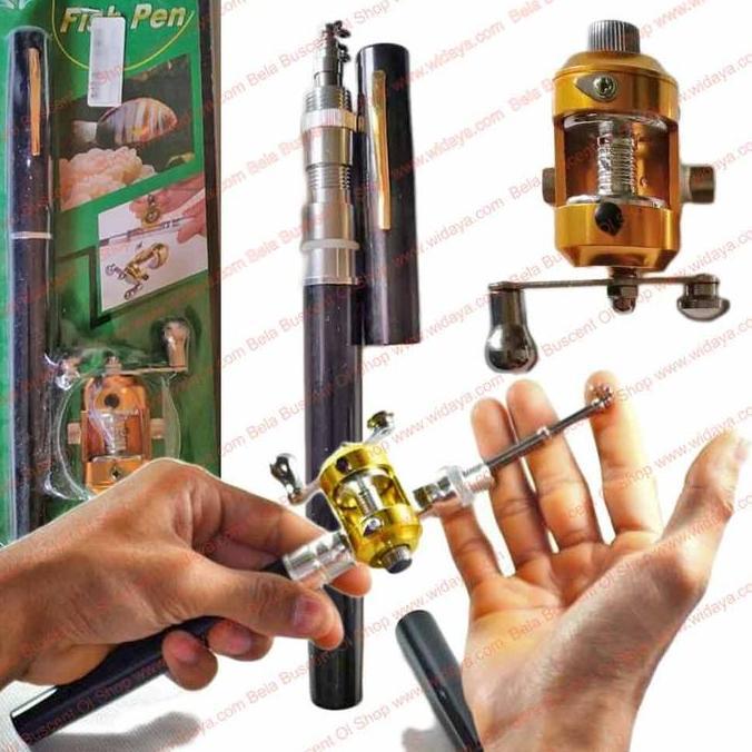 Alat Mancing Saku Pena Pancing Joran 160cm Rel Pocket Fishing Rod 1.6M