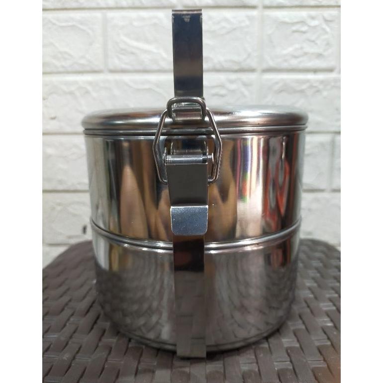 Best Sale Rantang Stainless Stell Jepit 2 Susun 14Cm / Rantang Jepit Kecil / Rantang Makanan 14X2 Ke