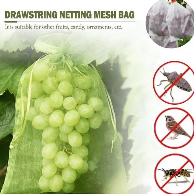 HARGA PABRIK - Vinnatsu-100PCS Kantong Jaring Pembungkus Buah Kantong Jaring Pembungkus Buah Anggur 