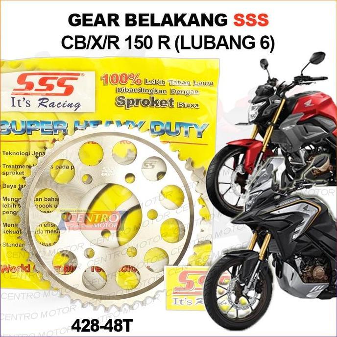NEW GEAR BELAKANG CB150R/CBX150R/CBR150R. SSS 428-48T LUBANG 6.