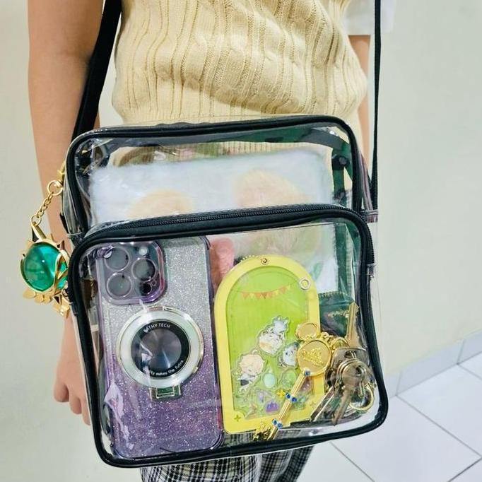 Tas Selempang Cantik  PVC Transparan Acara Konser Artis KPOP Sling PVC Bag Kekinian Populer murah