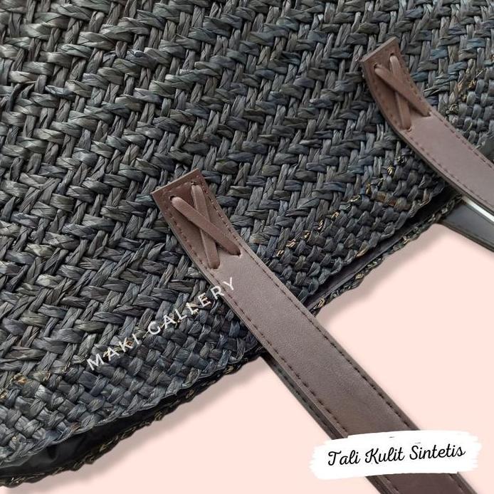 Tas Anyaman Wanita Etnik Khas Bali Tote Bahan Mendong Summer Bag murah