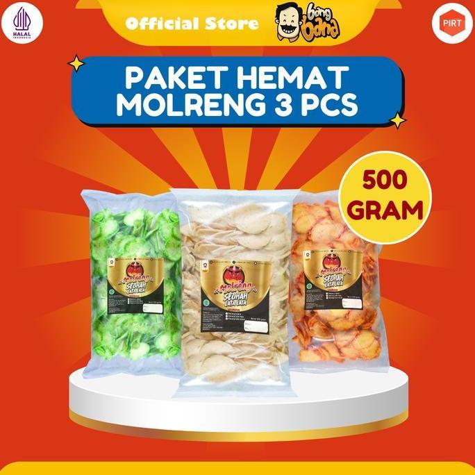 Bang Bana Paket Reseller Keripik Molreng Seuhahlatalata 500Gr 3Pcs Bawang Cabe Merah Hijau Original 