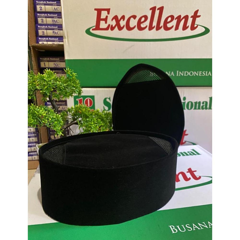 promo peci songkok ac hitam polos bludru halus songkok nasional
