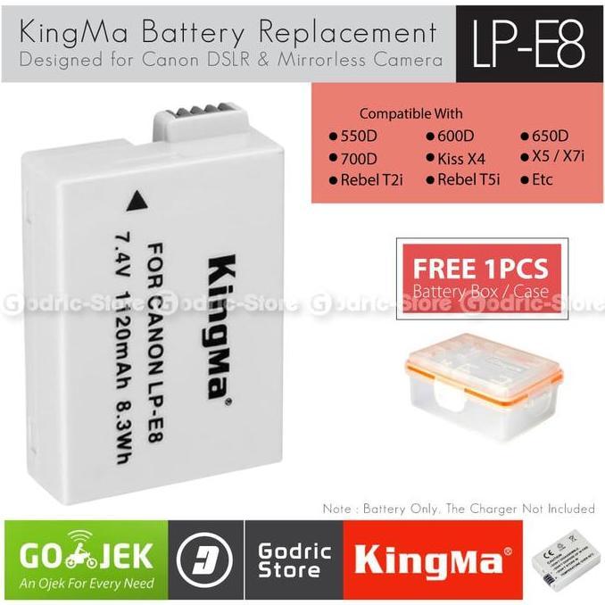 NEW KINGMA BATERAI LP-E8 CANON BATTERY FOR EOS 700D 650D 600D 550D ETC ORI