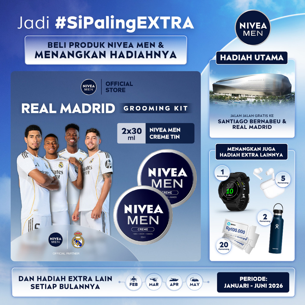 (PAKET HEMAT ISI 2) NIVEA MEN Cream Moisturizer Creme Tin 30ml - Hand body krim pria cream mosituriz