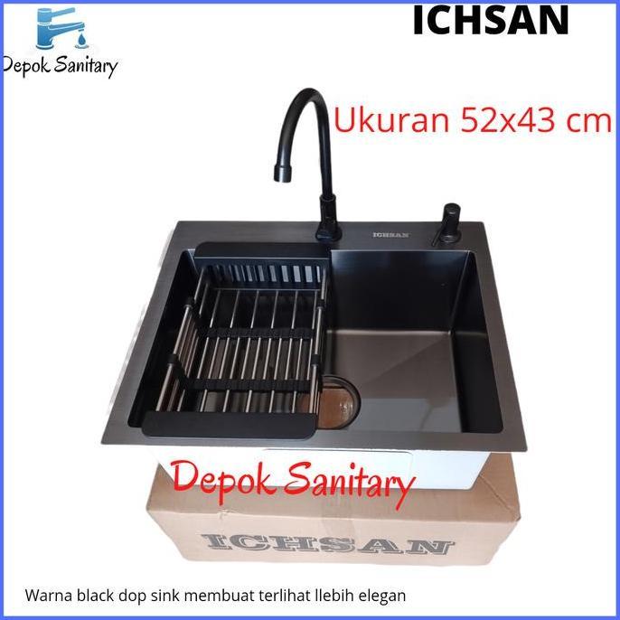 KITCHEN SINK STAINLESS HITAM BLACK 5243 / PAKET KITCHEN SINK -ICHSAN