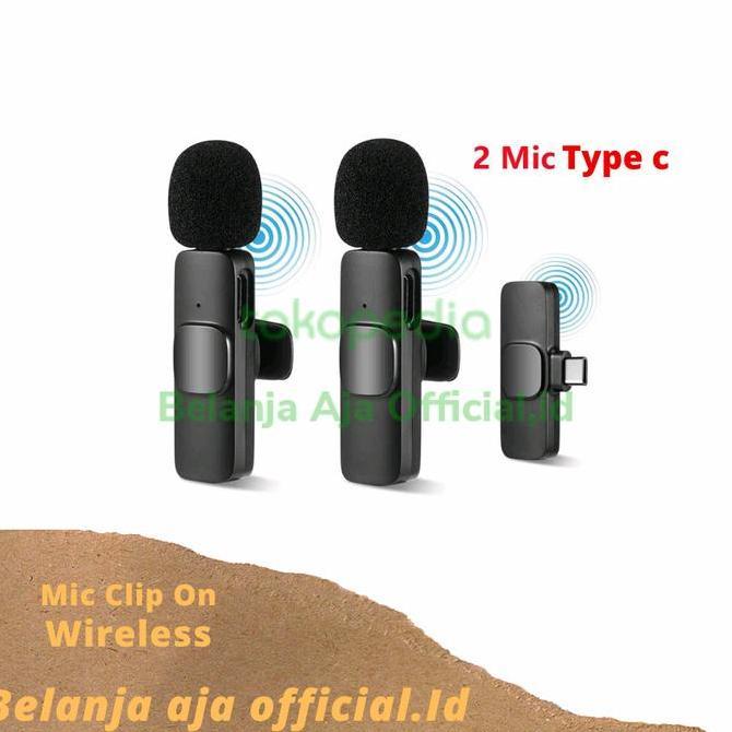 NEW MIC LAVALIER WIRELESS MICROPHONE CLIP ON HP VLOG YOUTUBER PORTABLE ORI