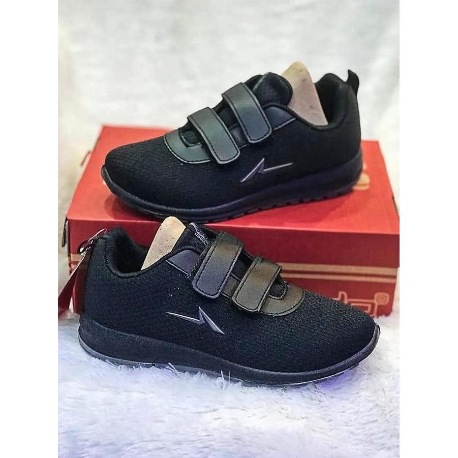 NEW SEPATU SNEAKERS ANDO LIAM 29-38 PRIA ANAK SAMPAI DEWASA - HITAM&HITAM PUTIH FASHION ORI