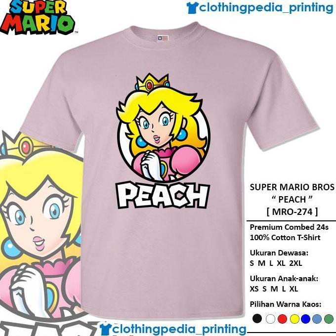 Kaos Baju Princess Peach The Super Mario Bros Character Peach T-Shirt